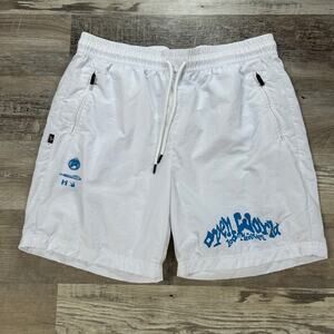 100 Thieves Open World Nylon Shorts White Blue Graphic Size XL